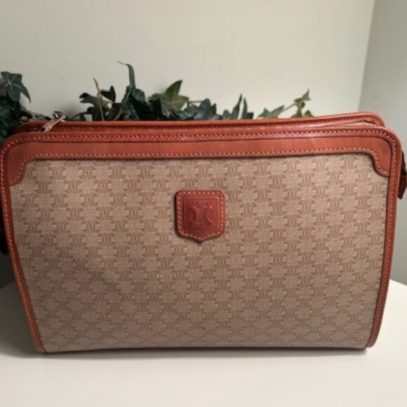 Celine Accessories - 😘CLEAN😘 CELINE Triomphe Macadam Zip Around Document Pouch